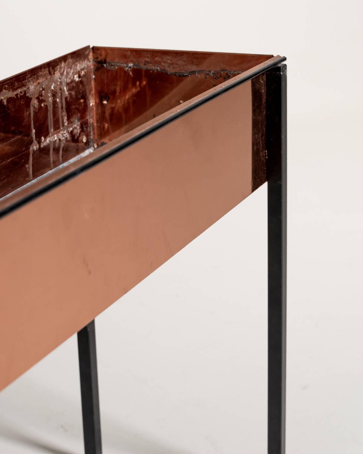 Scandinavian copper and metal planter, 1960s