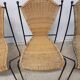 Vintage wicker and black steel chair