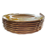 Set of 7 honey-colored plates in glazed clay Pottery Ravel