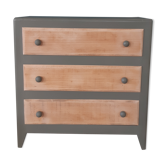 Vintage wood and khaki chest of drawers