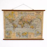 Vintage political wall map, school map 1961 (large format)