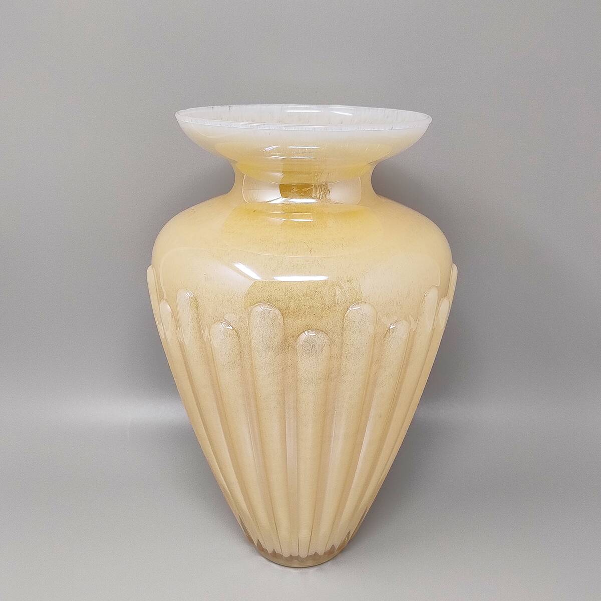 1960s Astonishing Beige Vase by Michielotto. Made in Italy