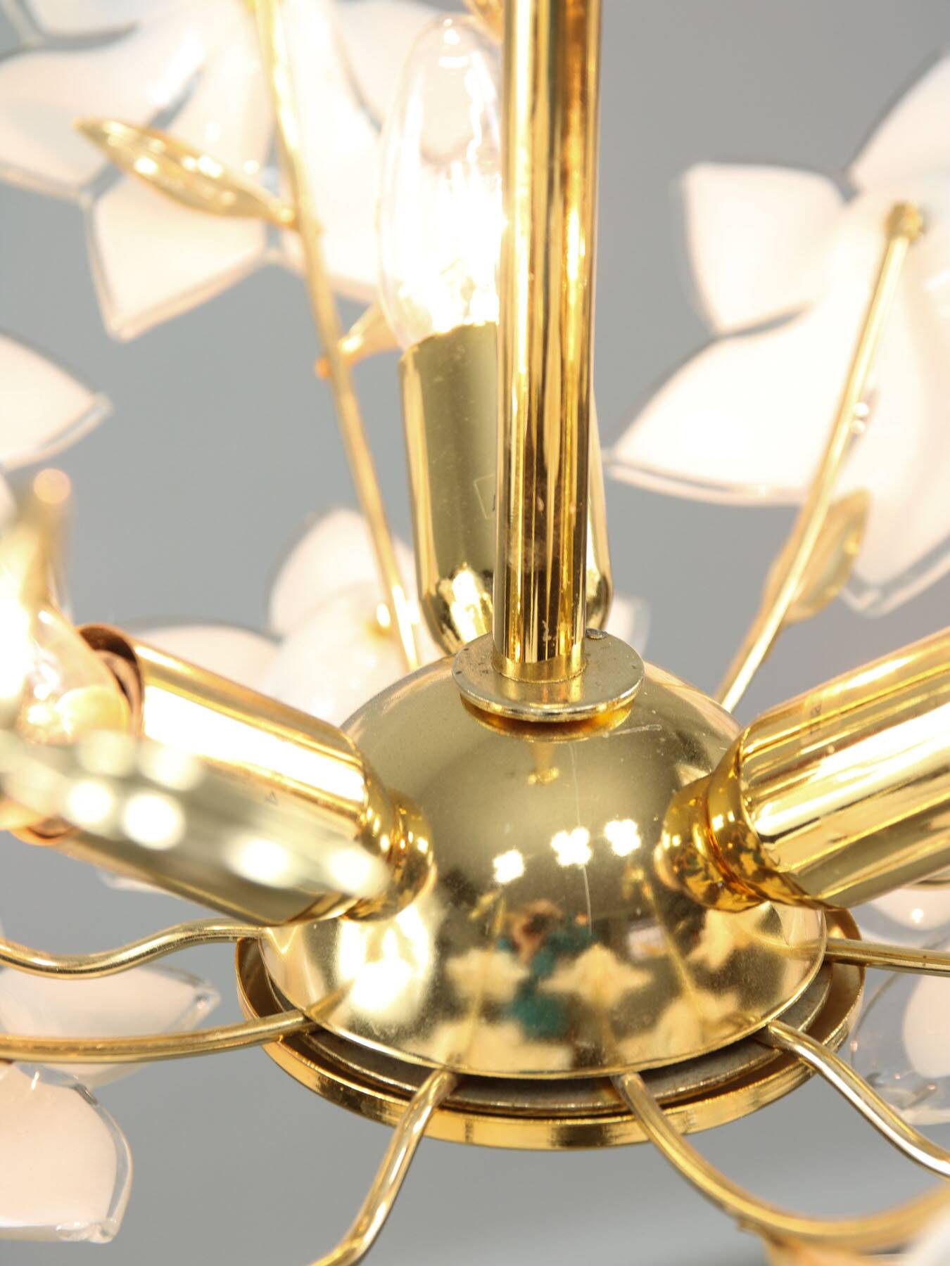 Vintage Italian Murano Glass Flower Chandelier