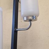 Black lacquered metal 4-light floor lamp - Maison Arlus - Satin glass globe