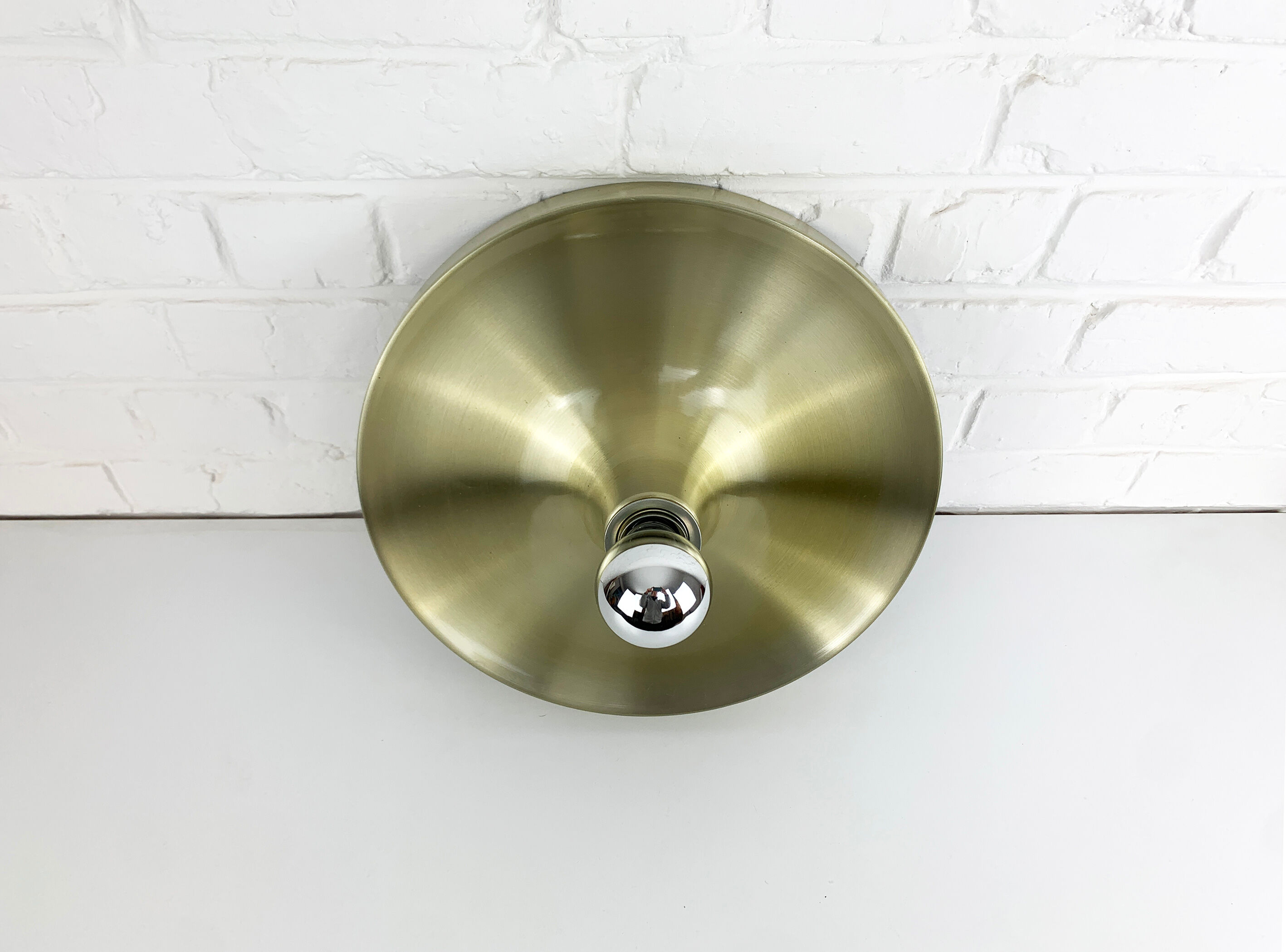 Space Age wall lamp by Honsel Leuchten in gilded aluminium, Flush Light
