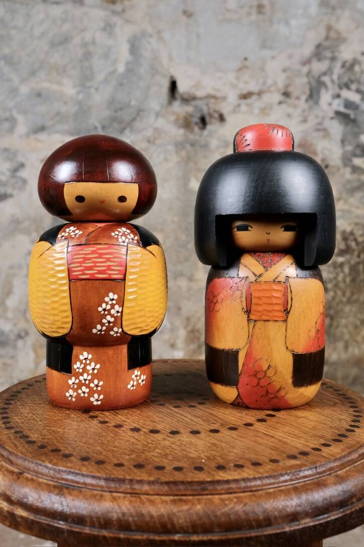 Sosaku Kokeshi colorée par Bitoku, Japon, 1970s