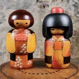 Sosaku Kokeshi colorée par Bitoku, Japon, 1970s