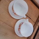 Pair of 2 vintage cups with saucers