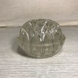 Pair Old Vase Pique Flowers VMC Glass Molded 70s Made In France Vintage