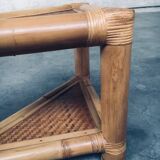 Handcrafted Bamboo Corner Table Set, 1970s, Set of 2