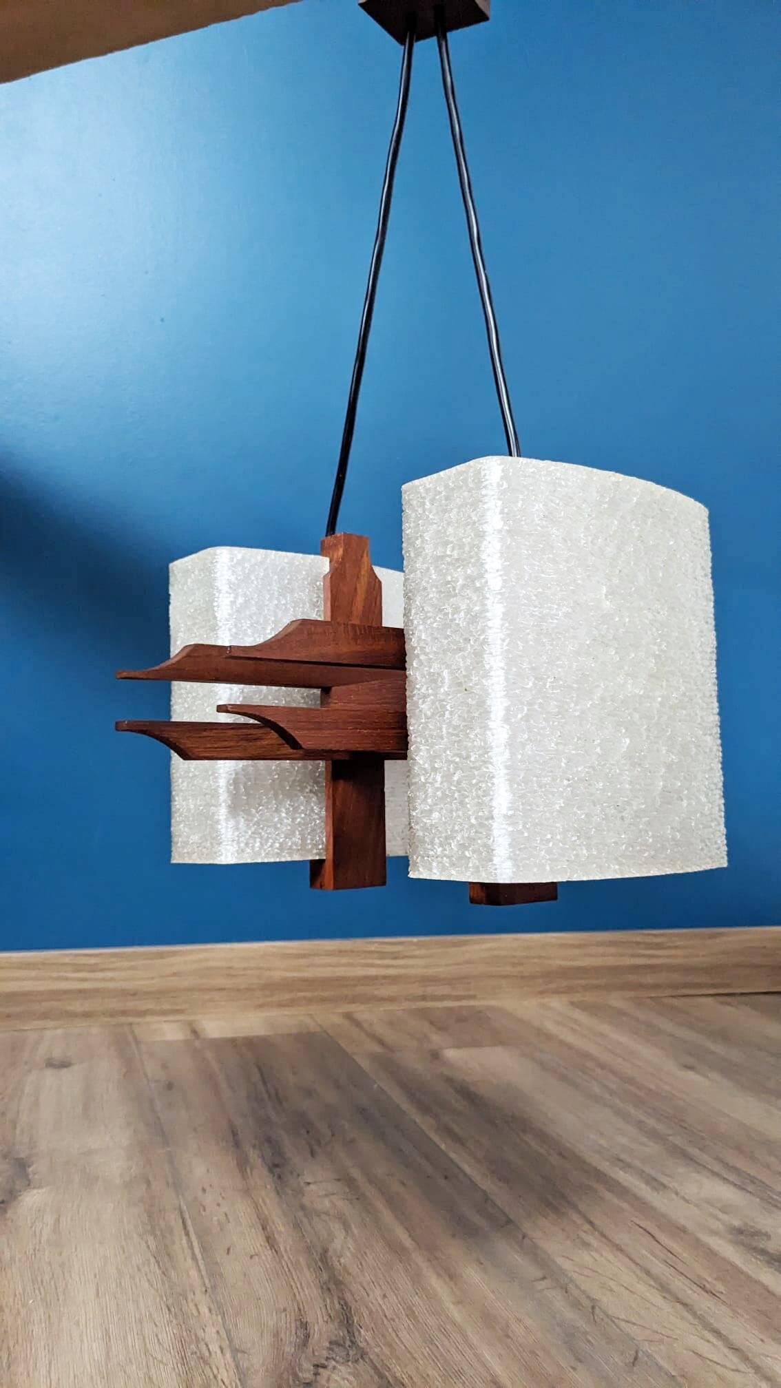 Suspension scandinave en teck années 60