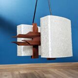 Scandinavian teak pendant light from the 60s