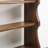 Vintage brutalist solid wood shelf, 1950s