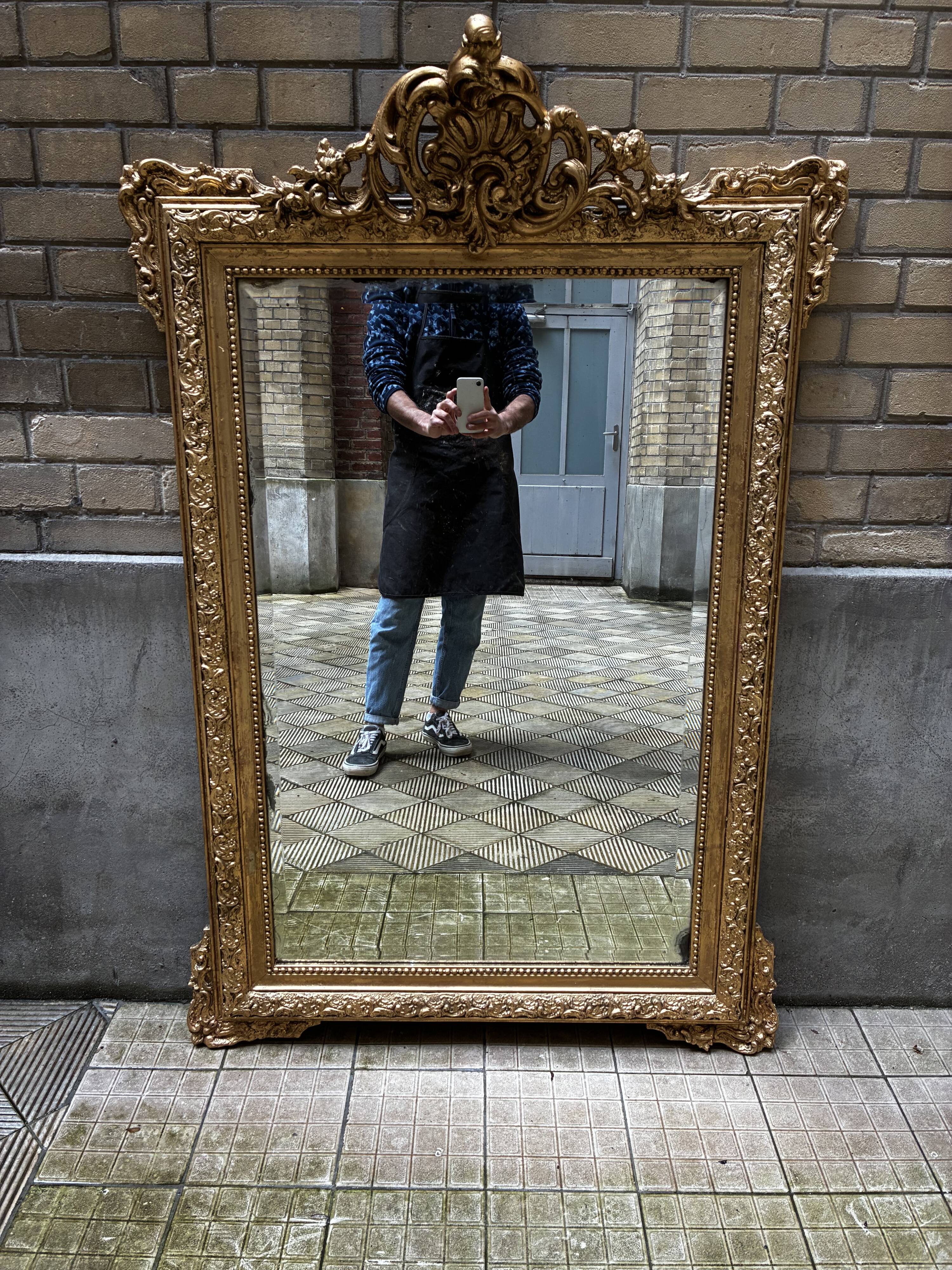 Large antique mirror in Louis XV style