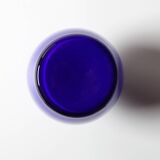 Mid-century Rare Blue and White Vintage Murano Glass Vase / Italy / 1970s