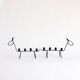 Pair of two zoomorphic wrought iron candlesticks with 4 lights, 1960s