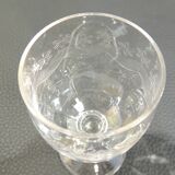 Set of nine engraved crystal liquor glasses, emma model. early 20th century/vintage/thouvenin vierzon