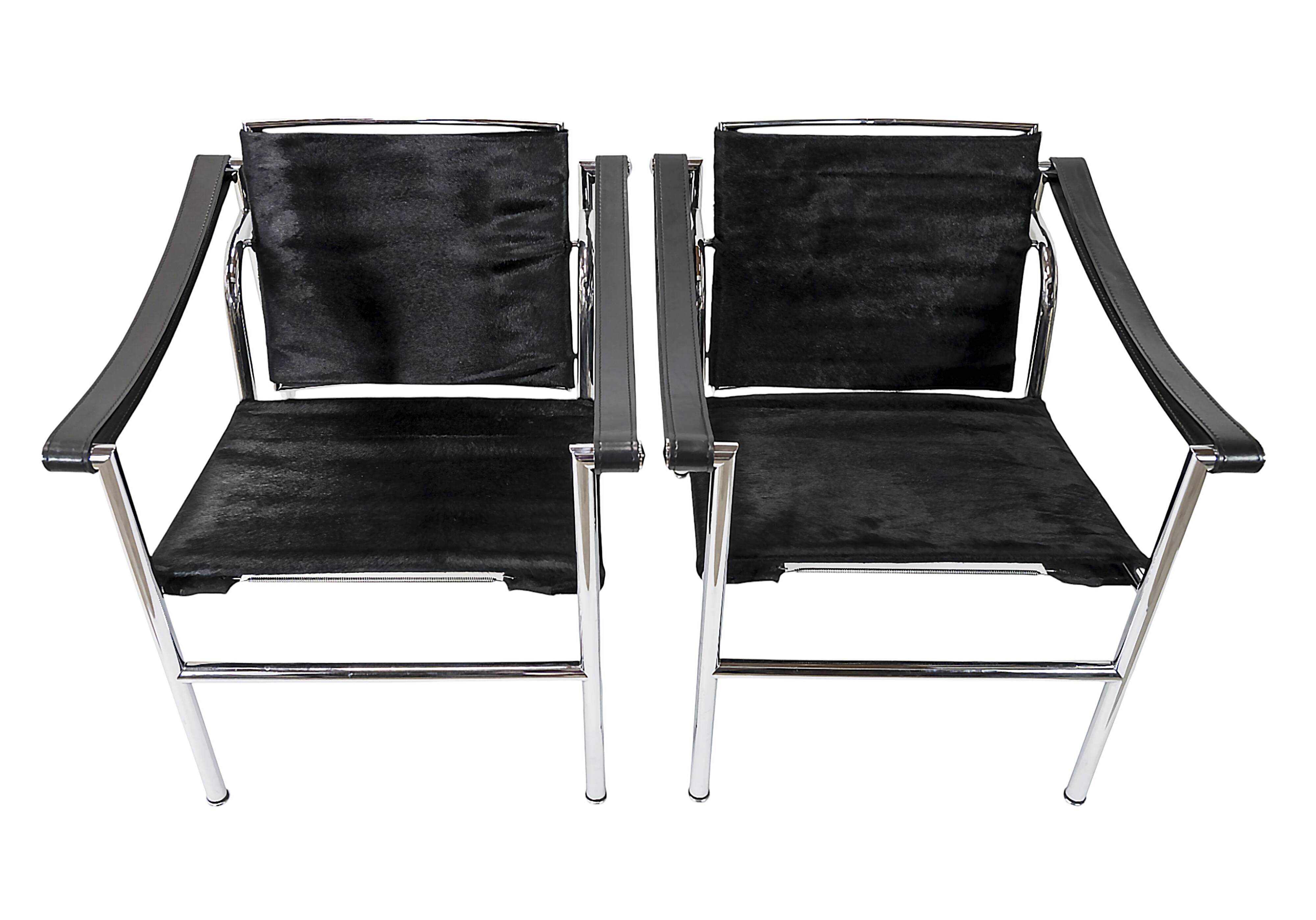 Pair of Vintage Le Corbusier LC1 Armchairs by Cassina