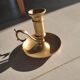 Brass table candle holder with candle push system