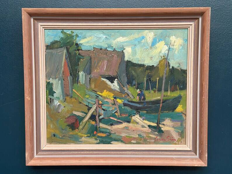 Original Swedish Oil on Panel – "Vid Knabäck, Skåne" by Carl-Axel Schwieler – Signed – Vintage & Framed – 59 × 50 cm (23.2" × 19.7")