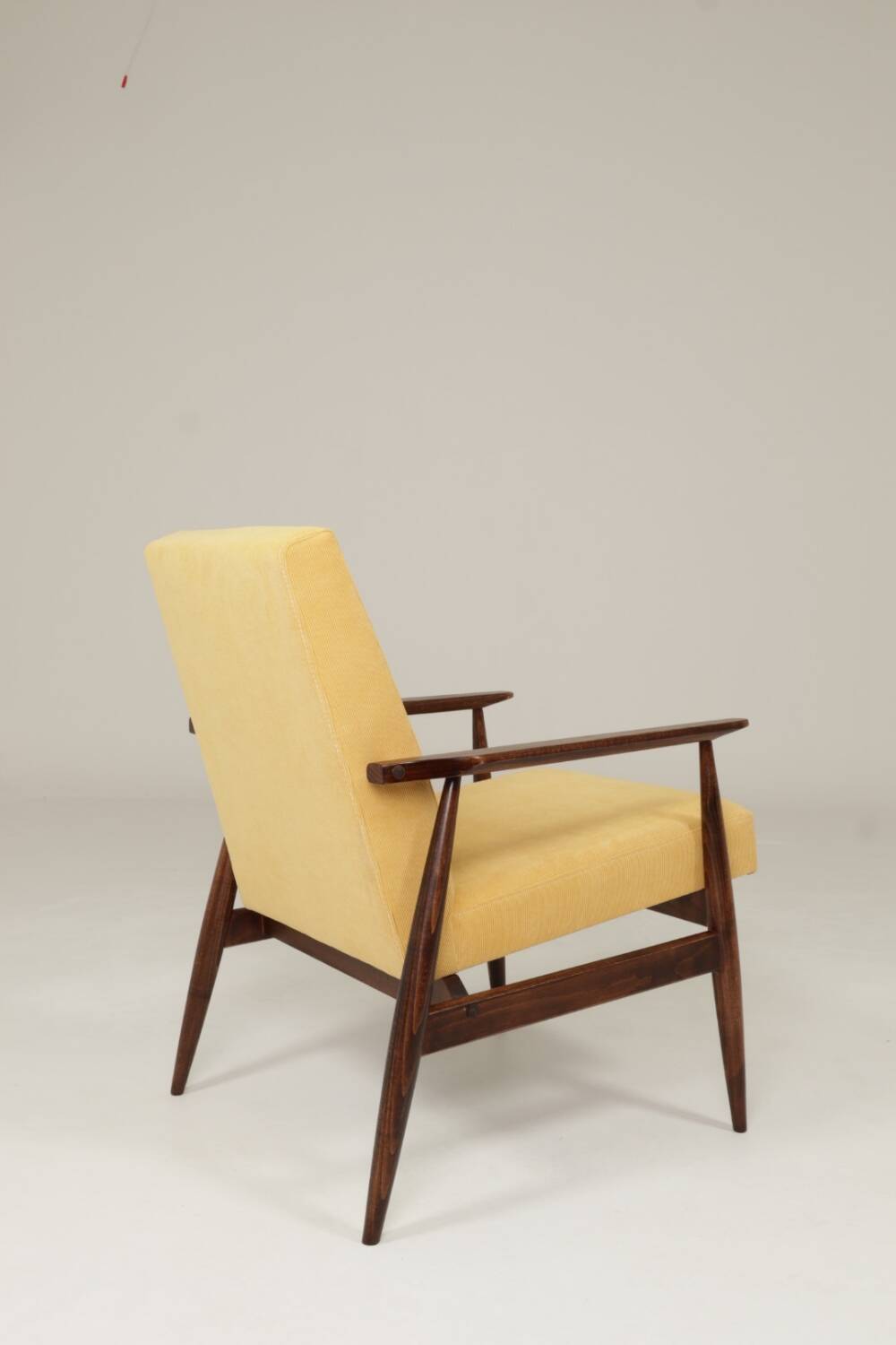 Scandinavian armchair retro yellow corduroy design by H.Lis