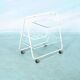 Space age dessert trolley from the 1970s, with metal tubes and glass trays.