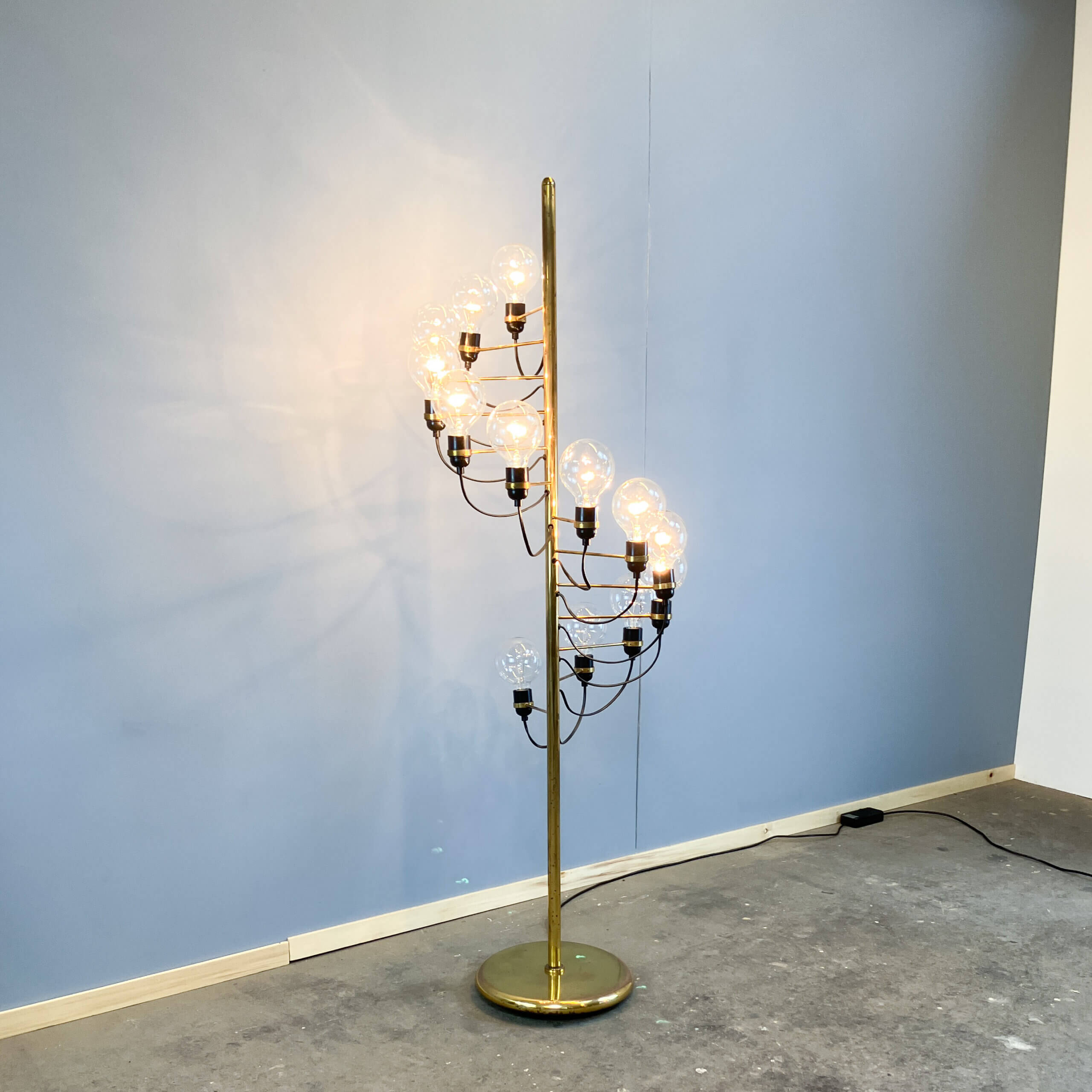 Cascade floor lamp by Star-Leuchten, brass, 1970s