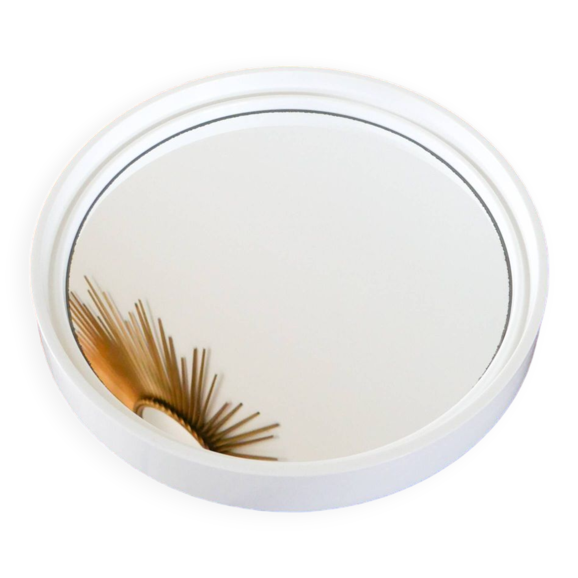 White plexi cap mirror Made in France Registered model, Design, 1970