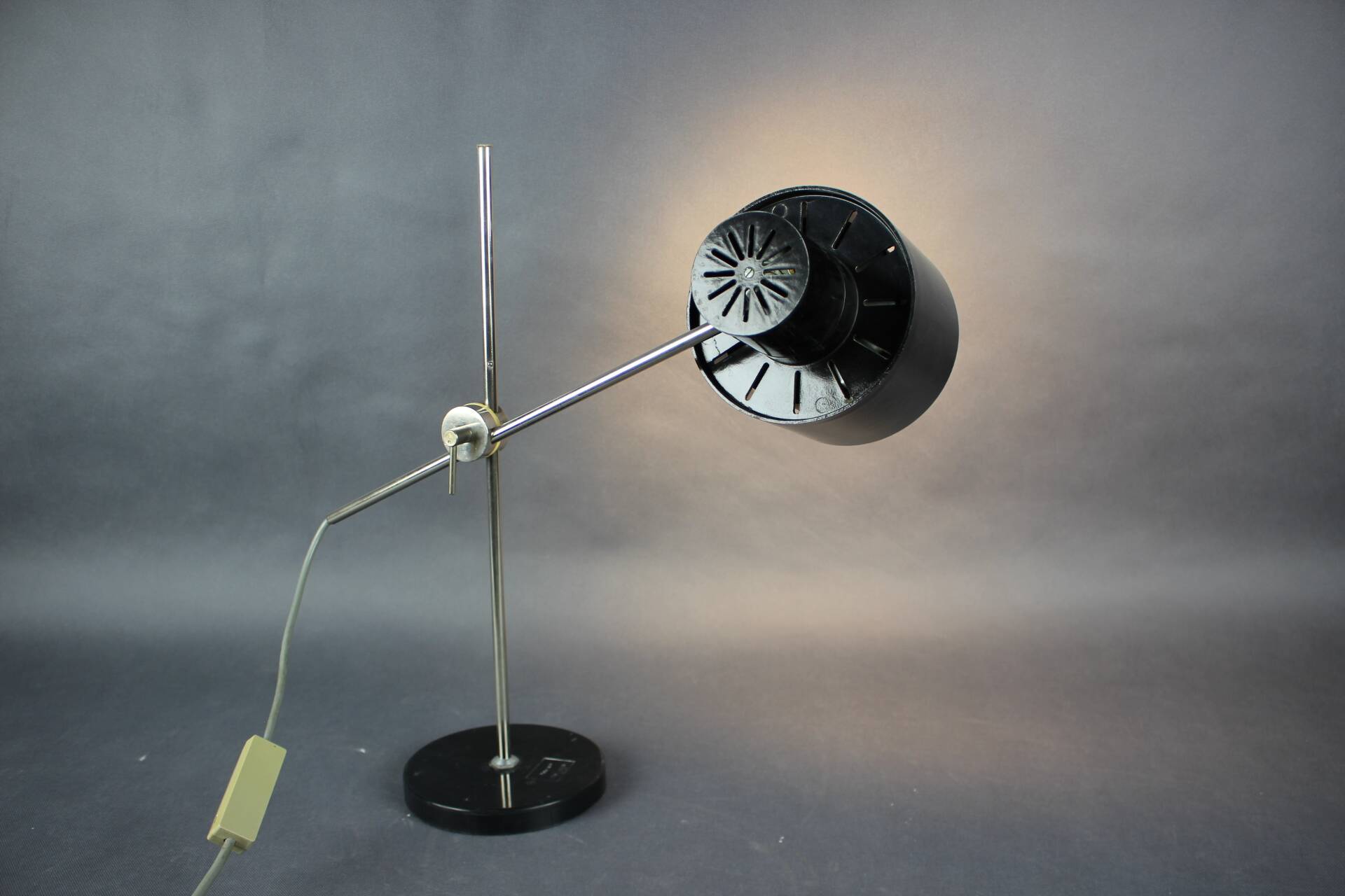 Mid-Century Adjustable Chrome and Bakelite Desk Lamp, Czechoslovakia, 1950s