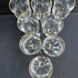 8 Daum gold-plated wine glasses