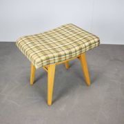 Mid-Century Upholstered Stool or Footstool, Czechoslovakia, 1970
