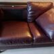 1 LOT of 2 leather sofas (1 three-seater & 1 two-seater)