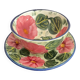 Handmade bowl and plate Roses