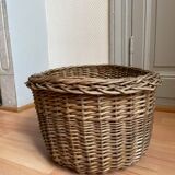 Panier osier marron gris