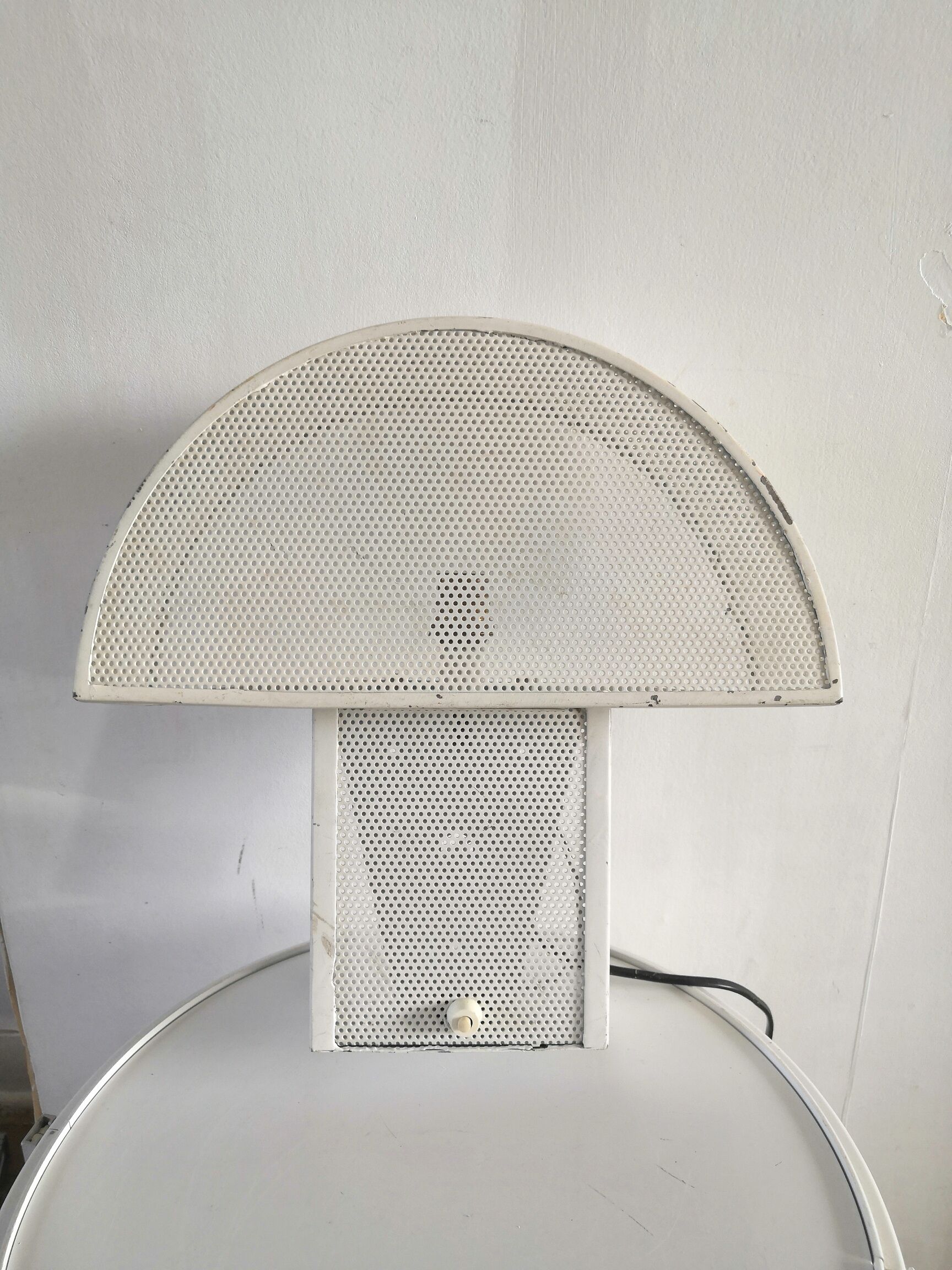 Mushroom wall lamp in perforated metal design 60s
