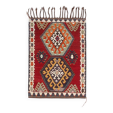 Kilim Vintage Anatolien Rouge – Motifs Géométriques, Laine, 88x125 Cm