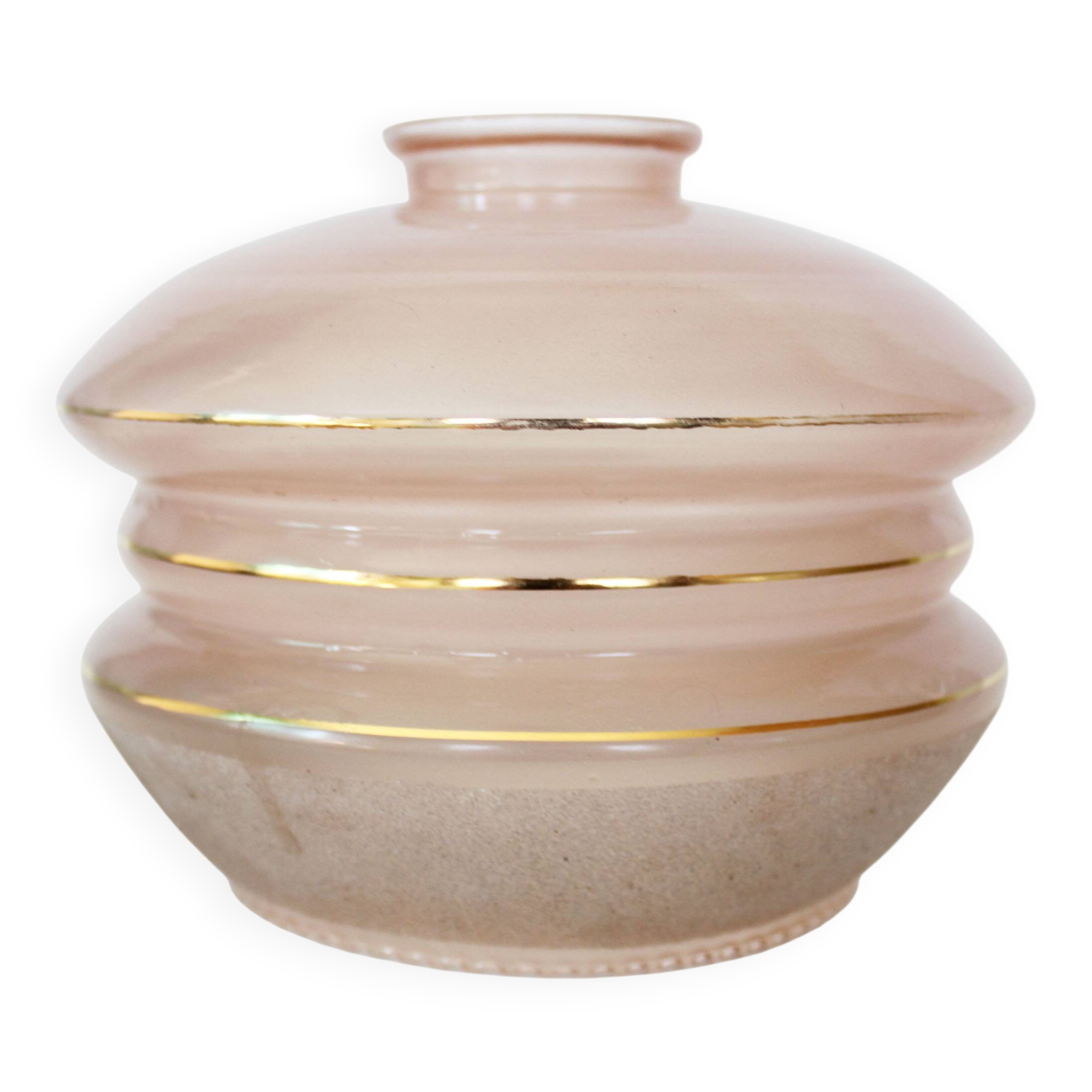 Large Art Deco frosted pink glass globe, shade, frosted glass