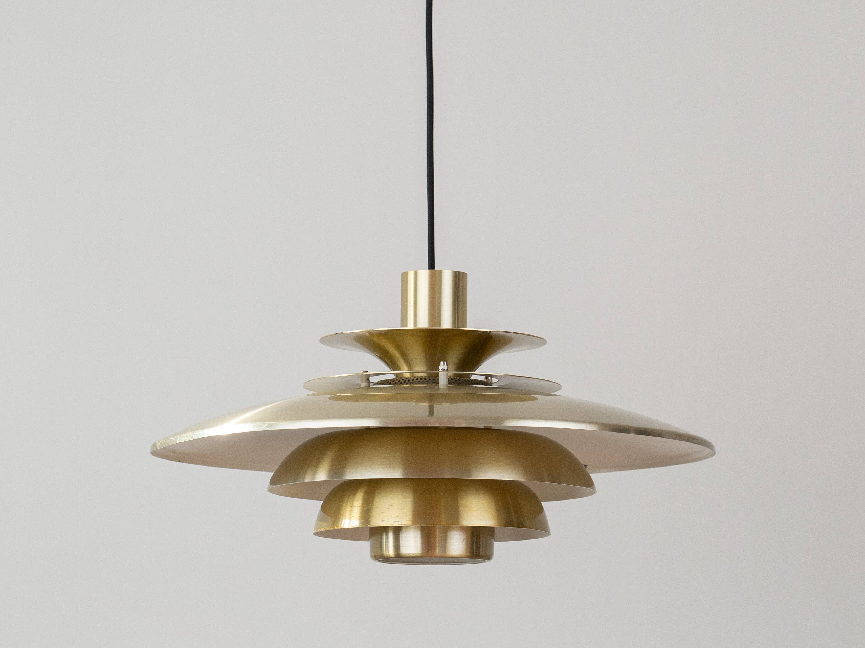 Danish vintage Verona pendant lamp by Kurt Wiborg, Jeka, 1980s