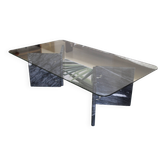 Table basse en marbre et verre Ikea, 1980