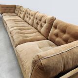 Canapé modulable vintage en velours côtelé côtelé « marron Sahara »