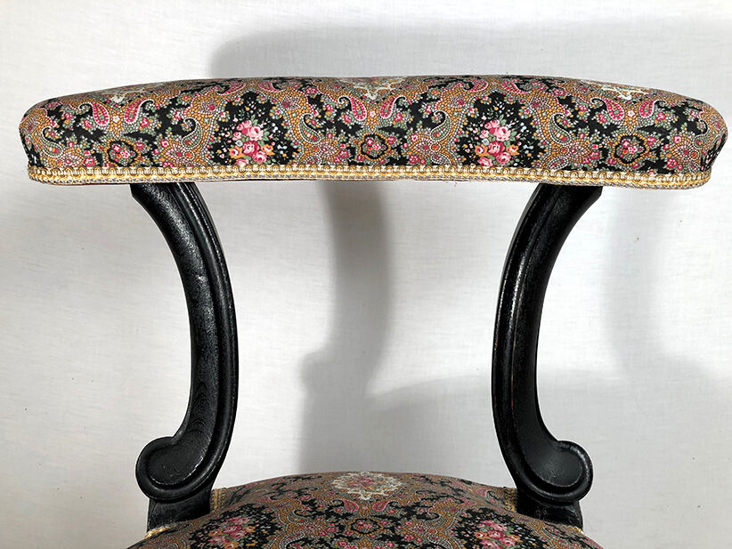 Napoleon III voyeuristic chair, blackened wood