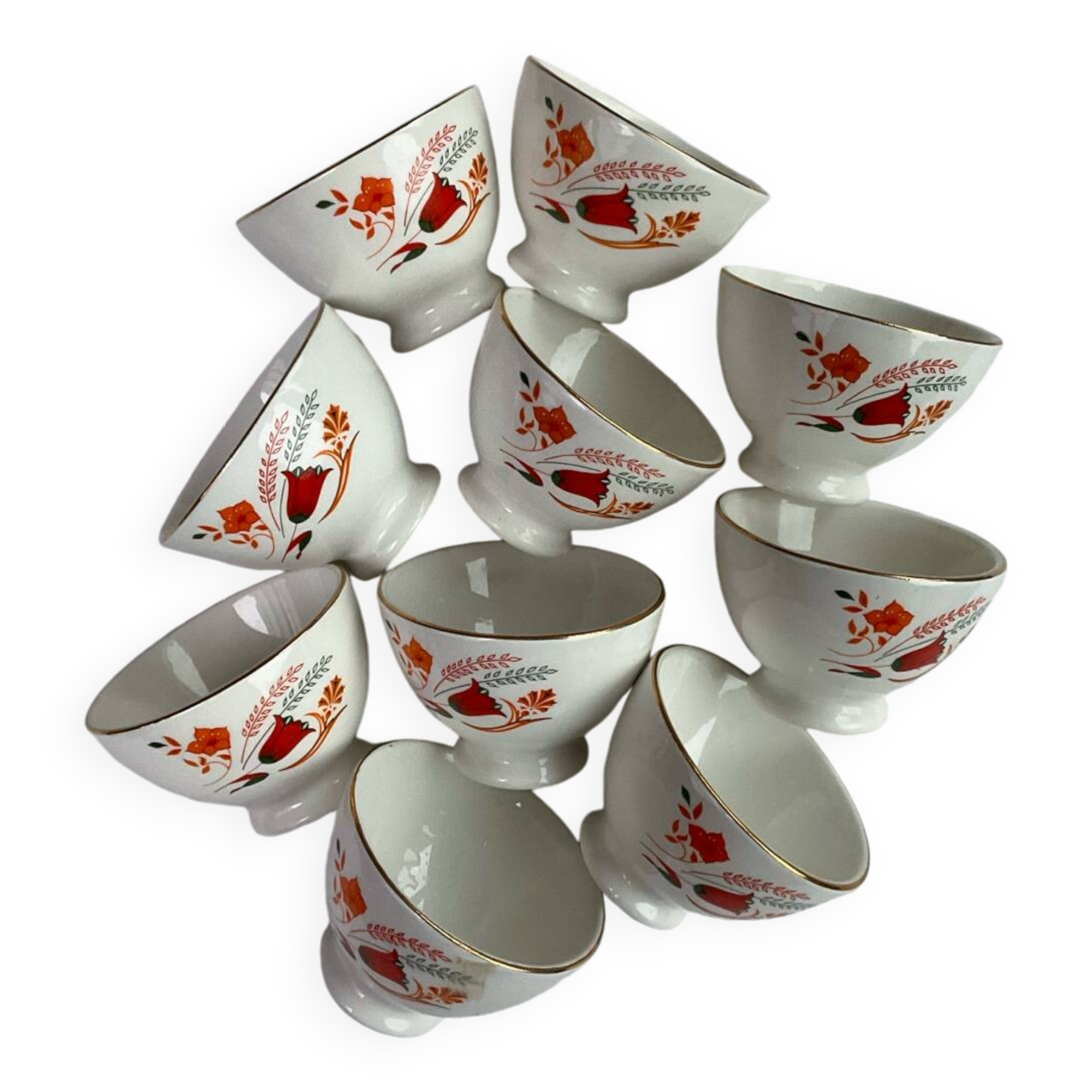 10 Boch coffee bowls (Belgium)