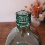 Dame-jeanne en verre vert oblongue