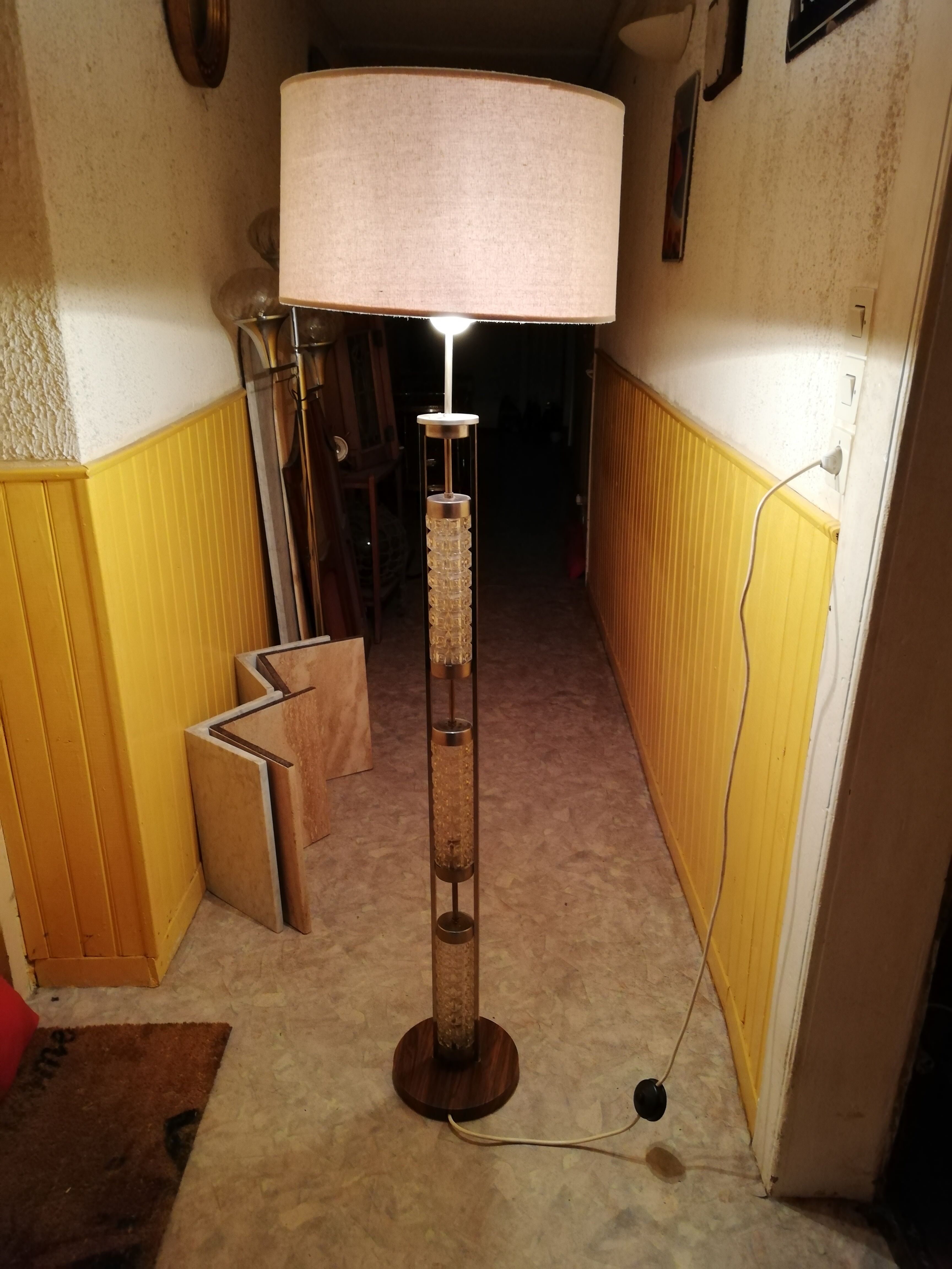 Vintage chrome and glass floor lamp 5 lights