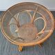 High table in rattan and wicker of the 1970s