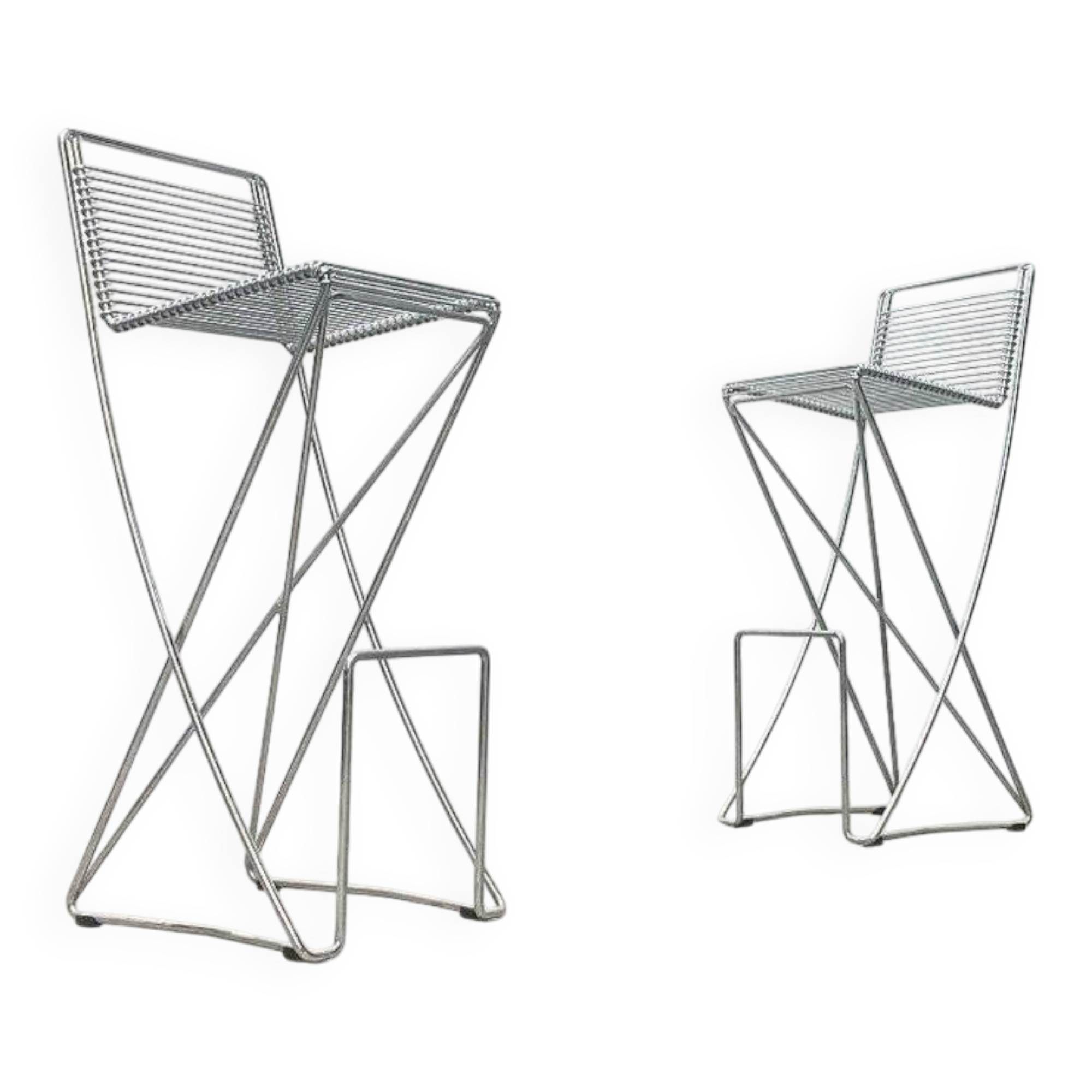 Postmodern German Kreuzschwinger bar stool by Till Behrens for Meyer Stahlmöbel, 1980s.