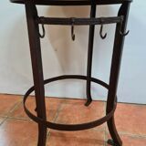 Iron pedestal table and marble top