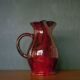 Terracotta pitcher glazed in oxblood red and black, terracotta vase, vintage pitcher, kitchen