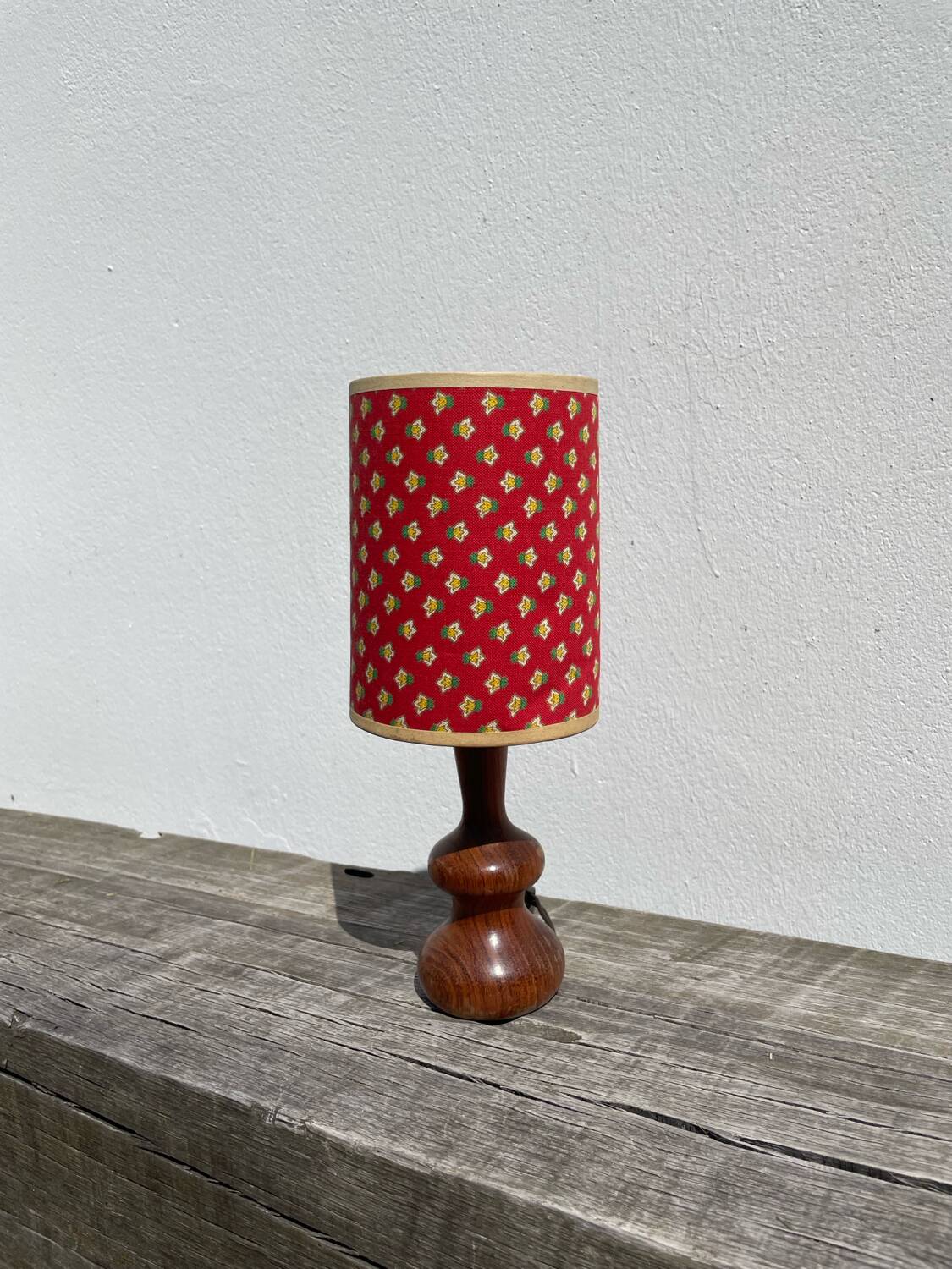 Wooden bedside lamp 1970