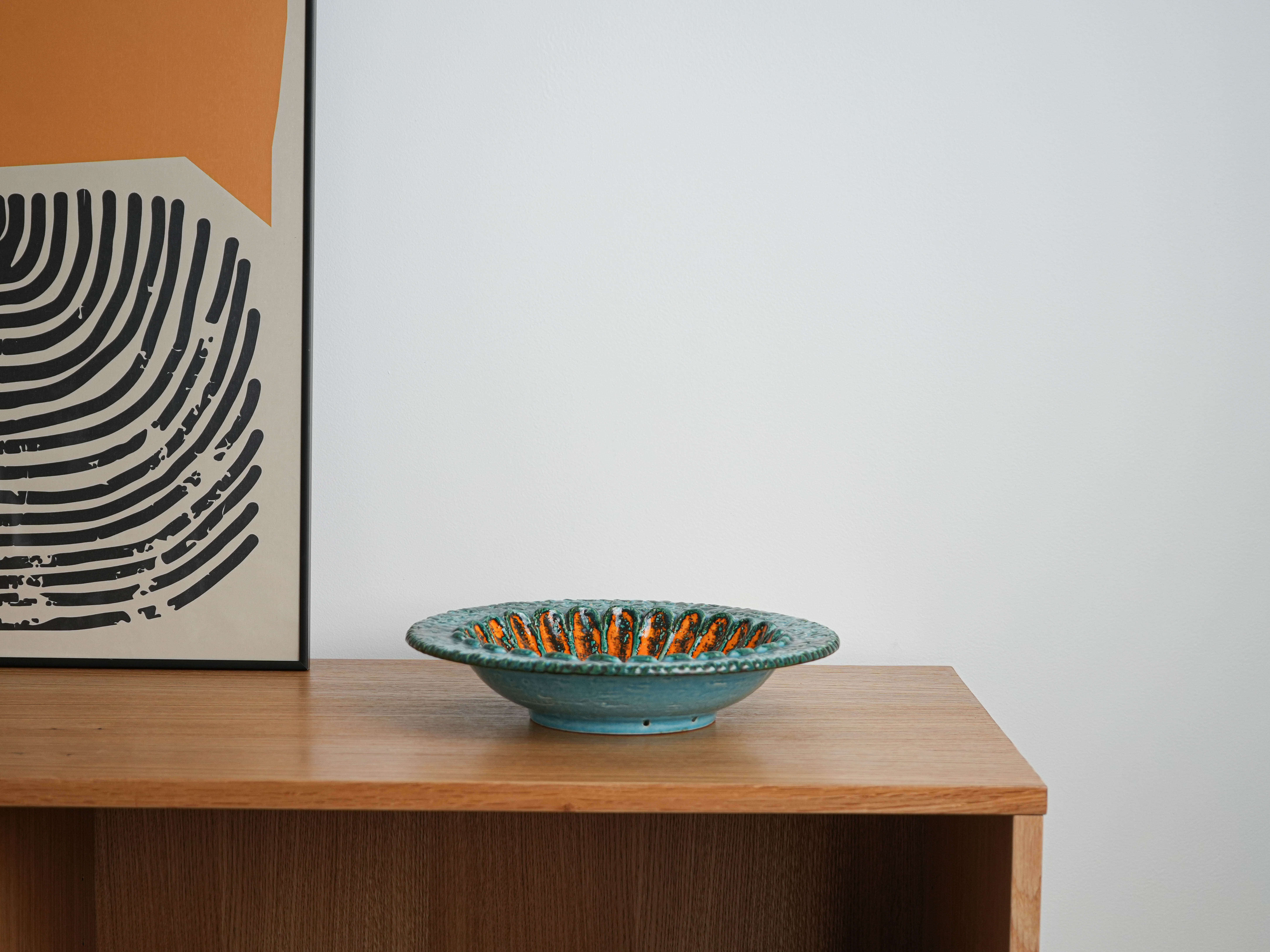 Ceramic plate, German design, 1960s, made in West Germany